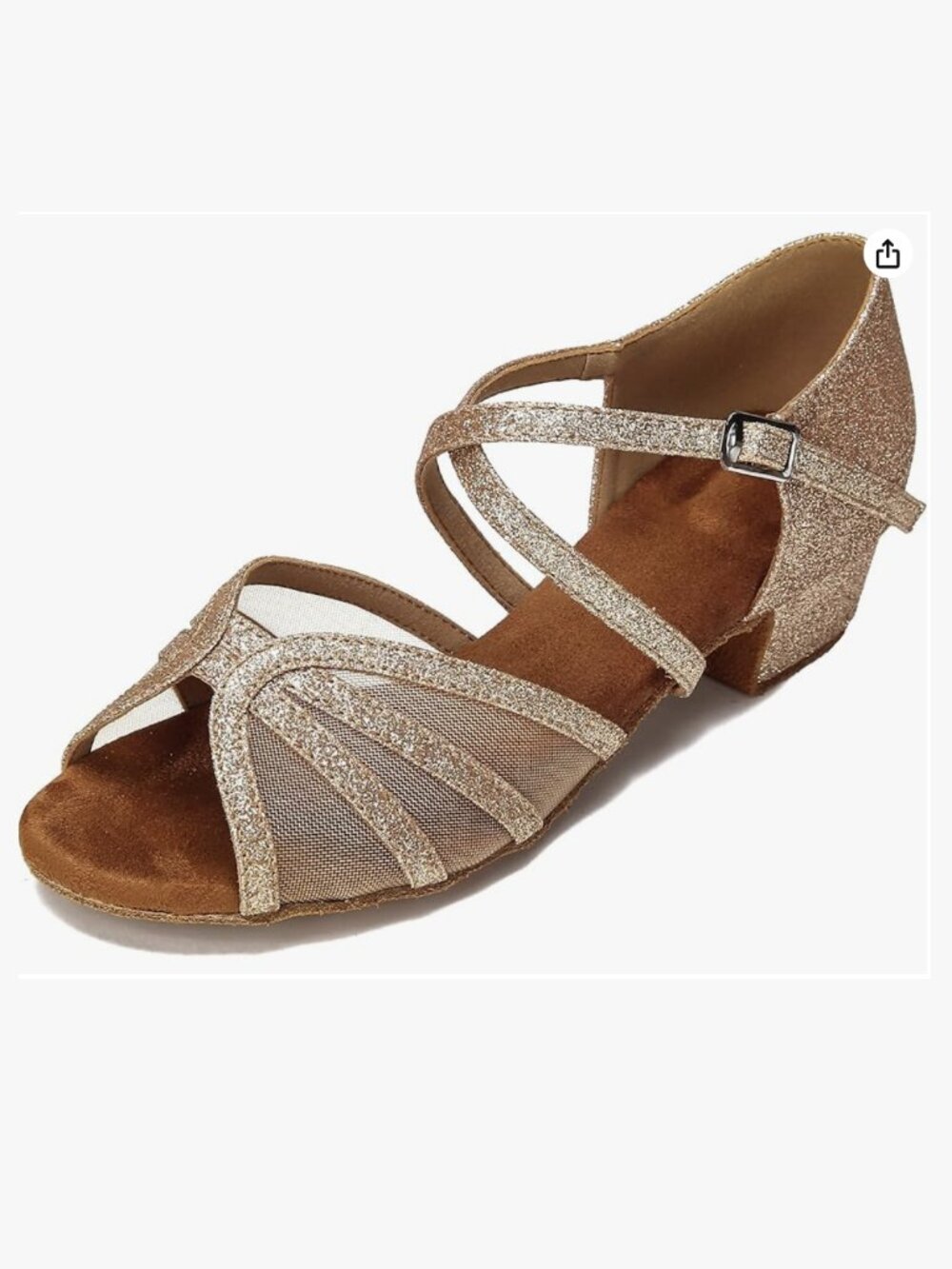 Low Heel Ballroom Dance Shoes Women Latin Salsa Practice, 1.5 Inch, 7.5 - Picture 4 of 9